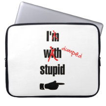 Funny I'm With Stupid Breakup Laptop Sleeves