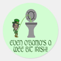 Funny Irish Obama Round Sticker