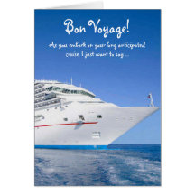 Funny Lab Bon Voyage for cruise. Greeting Cards