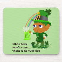 Funny Leprechaun Beer Mousepad mousepads