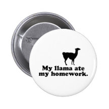 Funny Llama Pinback Button