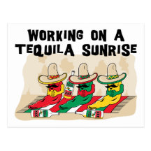 Funny Mexican Tequila Sunrise Postcards