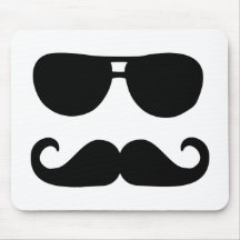 Funny Moustache sunglasses Mouse Pad