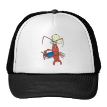 funny nervous lobster chef cooking hat