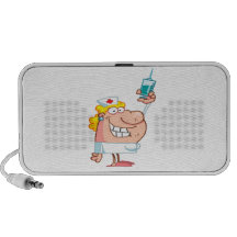 funny nurse with a syringe cartoon portable speaker