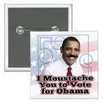 Funny Obama Moustache Button