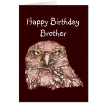 Funny Old Age, Over the Hill Birthday Brother Owl Greeting Card