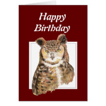 Funny Old Age, Over the Hill Birthday Owl Greeting Cards