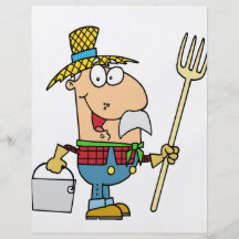 funny old macdonald farmer cartoon flyer design