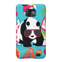 Funny Panda Bear Beach Bum Cool Sunglasses Surfing Samsung Galaxy S2 Case