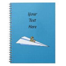 Funny Paper Aeroplane Pilot Notebooks