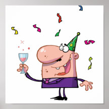 Funny Party Animal Cartoon Man Print