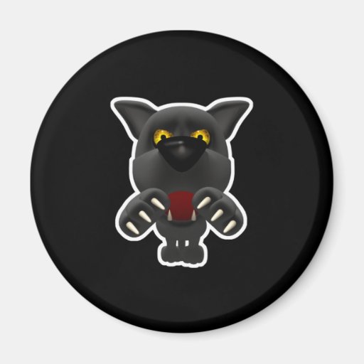 funny pouncing black panther fridge magnets