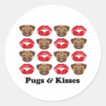 Funny Pug Round Stickers