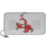 funny red crab pinching his tongue speaker system