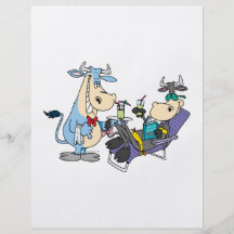 funny relaxing pampered cow cartoon custom flyer