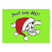 Funny Santa Skull Greeting Cards