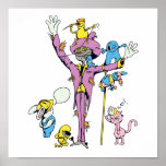 funny scarecrow and friend vector cartoon posters