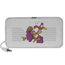 funny scared turkey on the run travelling speakers