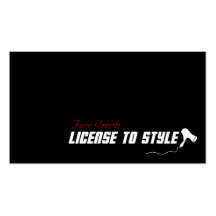 Funny Secret agent hair stylist business card