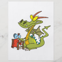 funny sewing domesticated dragon cartoon personalized flyer