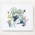 funny sexy zombie lady peep vector cartoon mouse pad