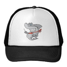funny shark ready to eat mesh hats
