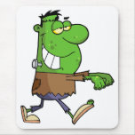 funny silly cartoon frankenstein for halloween mousepads