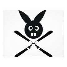 funny ski bunny icon personalized invite