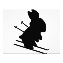 funny skier bunny icon custom invitation