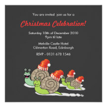 Funny Snails Christmas Party Invitation