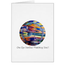Funny Sun Faces, One Eye SunFace NoteCards