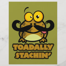 funny toadally stachin toad with a moustache custom flyer