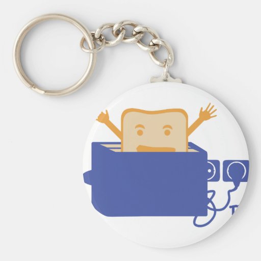 funny toaster icon key chain