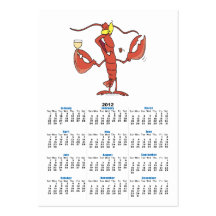 funny toasting lobster cartoon business cards