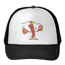 funny toasting lobster cartoon hat