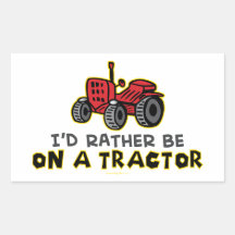 Funny Tractor Rectangular Stickers