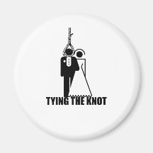 Funny, "Tying the knot" wedding design Fridge Magnets