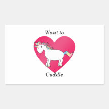 Funny unicorn cuddle sticker