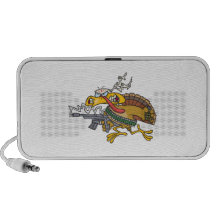 funny warrior turkey laptop speaker