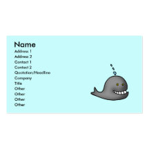 Funny whale business card template