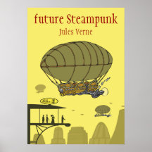 future steampunk - Jules Verne Poster