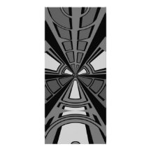 Futuristic black and grey circle design rack card