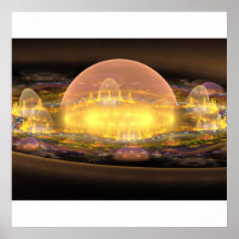 Futuristic Fractal City Posters