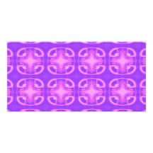 Futuristic Pattern in Bright Pink Purple Colours. Photo Cards