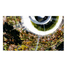 Futuristic Space Station Interior Business Card Templates