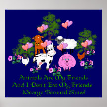 G. B. Shaw Vegetarian Quote Print