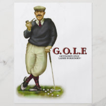 G.O.L.F. GENTLEMEN ONLY LADIES FORBIDDEN PERSONALISED FLYER