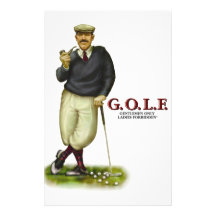 G.O.L.F. GENTLEMEN ONLY LADIES FORBIDDEN CUSTOM STATIONERY