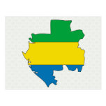 Gabon Flag Map full size Post Cards